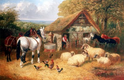 Maatilakohtaus, c1840-c1900 tekijältä John Frederick Herring II