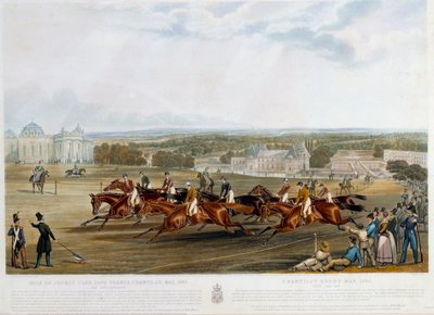 Prix du jockey club a Chantilly vuonna 1841 Print by John Frederick Herring (1795-1865) (ec.engl.) 1841 Collection privee tekijältä John Frederick Herring Senior