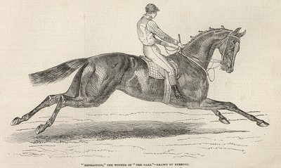 "Refraction", "The Oaksin" voittaja, "The Illustrated London News", 7. kesäkuuta 1845 tekijältä John Frederick Herring Senior