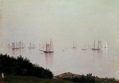 Newport-iltapäivä (öljyä aluksella) tekijältä John Frederick Kensett