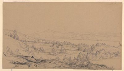 Piirros, George-järvi, New York, koilliseen, 1850-65. tekijältä John Frederick Kensett