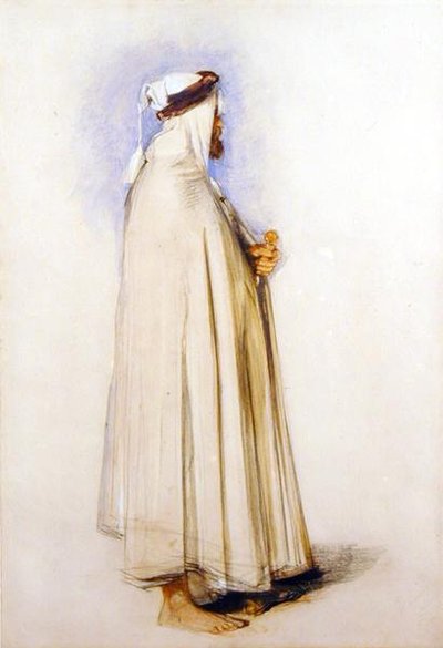 Arabi (akvarelli lyijykynän päällä paperille) tekijältä John Frederick Lewis