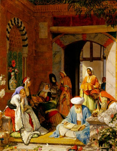 "Ja uskon rukous pelastaa sairaat", Jaakob 5:15 (öljy paneelille) tekijältä John Frederick Lewis