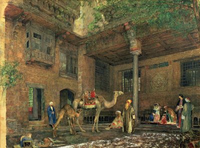 Maalarin talon piha, Kairo, n. 1851 tekijältä John Frederick Lewis