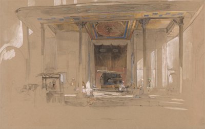 Suuren moskeijan pääsisäänkäynti, (Ulu cami) Bursa, Turkki, tekijältä John Frederick Lewis