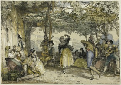 Camperols espanyols ballant el bolerofinès tekijältä John Frederick Lewis