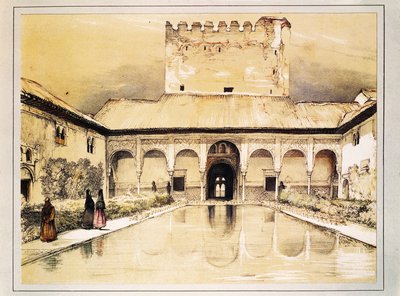Granadan Alhambra, John Frederick Lewisin värilitografia tekijältä John Frederick Lewis