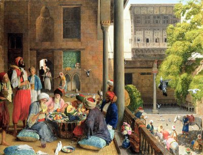 Keskipäivän ateria, Kairo, 1875 tekijältä John Frederick Lewis