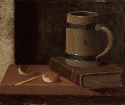 Mug, Book, Biscuits, and Match, 1893. finlandès tekijältä John Frederick Peto