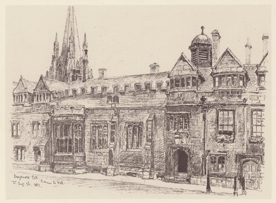 Brasenose College (litografia) tekijältä John Fulleylove