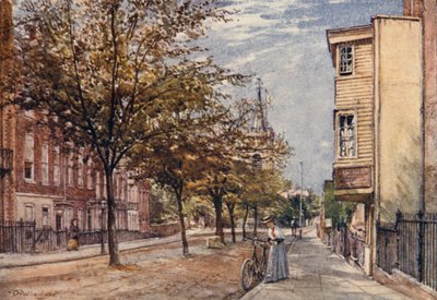 Church Row, Hampstead (väri litho) tekijältä John Fulleylove