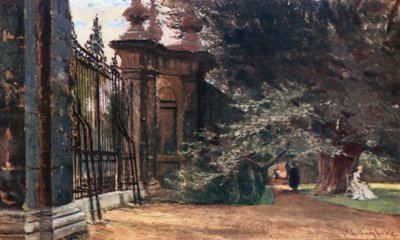 Trinity Collegen puutarhassa (värilitro) tekijältä John Fulleylove