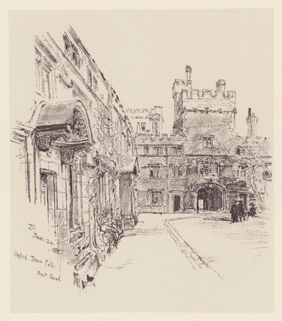 Jesus College (litografia) tekijältä John Fulleylove