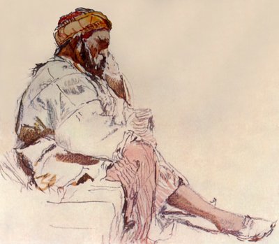 Syyrian talonpoika istuu: Profiilissa, 1902. tekijältä John Fulleylove