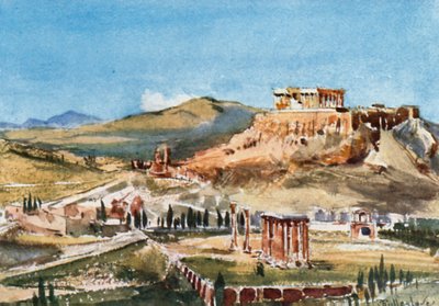 Akropolis ja Olympolaisen Zeuksen temppeli Ardetto-kukkulasta tekijältä John Fulleylove