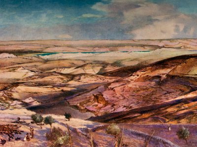 Juudan autiomaa ja Kuollutmeri Öljymäen korkeimmasta kohdasta, 1902. tekijältä John Fulleylove