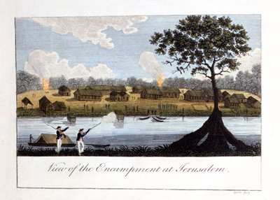 Näkymä Jerusalam-leiristä, 1813 tekijältä John Gabriel Stedman