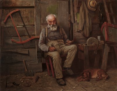Boat Builder, n. 1904 (öljy kankaalle) tekijältä John George Brown