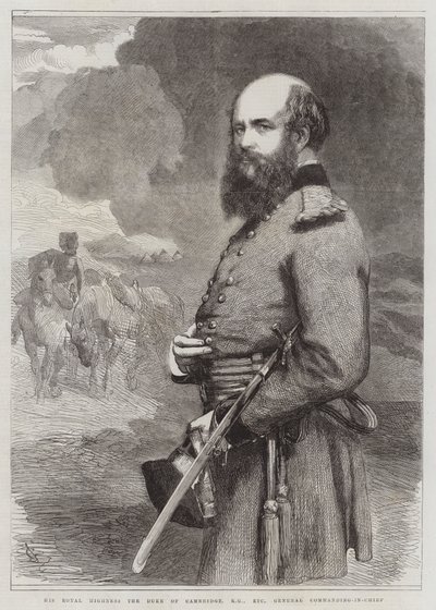 Hänen kuninkaallinen korkeutensa Cambridgen herttua, KG jne, General Commanding-inchief kaiverrus tekijältä John Gilbert