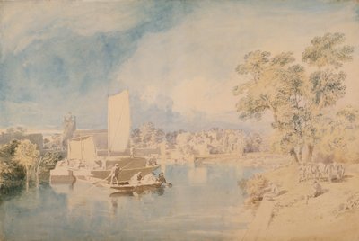 Thames Isleworthissa, n. 1805-1810 (grafiitti ja wc paperille) tekijältä John Glover