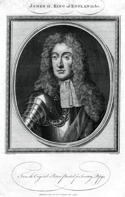 Englannin kuningas James II, 1787. tekijältä John Goldar