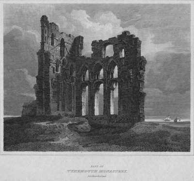 Osa Tynemouthin luostaria. Northumberland, 1814 tekijältä John Greig
