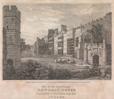 Näkymä Quadrangle Cowdray Housessa (Essexin läpi tehtäville retkille); sivu 74 (Nide 1) tekijältä John Greig