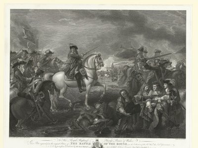 El rei Guillem III a la batalla del Boyne, 1690 Finalització de la Batalla del Boyne (títol sobre objecte). tekijältä John Hall