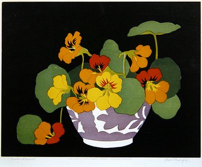 Nasturtiums (puupiirros) tekijältä John Hall Thorpe