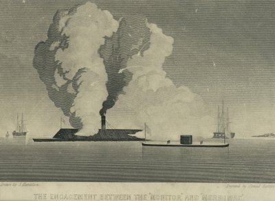 Monitorin ja Merrimacin välinen taistelu, noin 1863. tekijältä John Hamilton