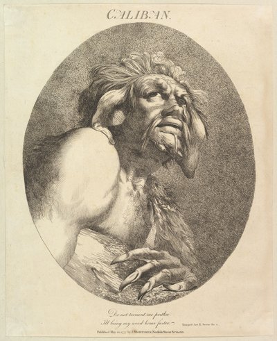 Caliban kaksitoista hahmoa Shakespearesta, 20. toukokuuta 1775. tekijältä John Hamilton Mortimer