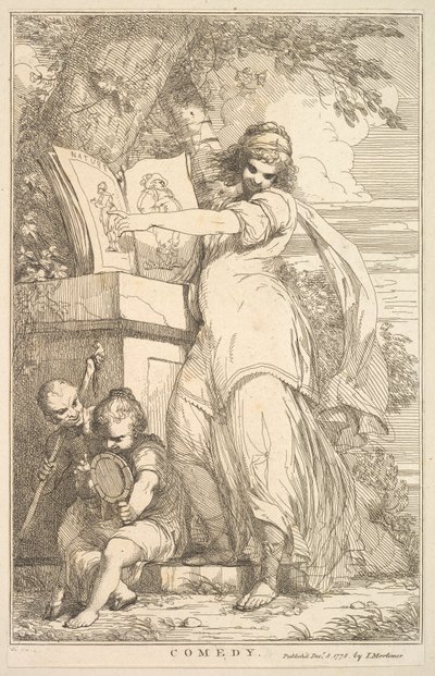 Sir Joshua Reynoldsille omistettu komedia viidestätoista etsauksesta, 8. joulukuuta 1778. tekijältä John Hamilton Mortimer
