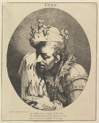 Yorkin herttua Kaksitoista hahmoa Shakespearesta, 15. maaliskuuta 1776. tekijältä John Hamilton Mortimer