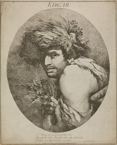 Edgar, "Kuningas Lear", näytös III, kohtaus III tekijältä John Hamilton Mortimer