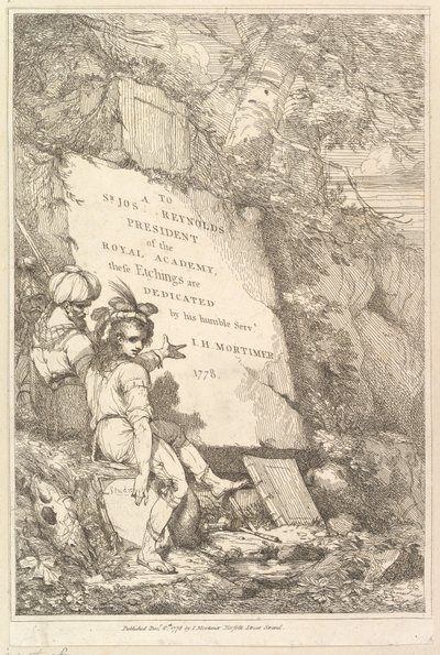 Sir Joshua Reynoldsille omistettu viisitoista etsausta, 1778. tekijältä John Hamilton Mortimer