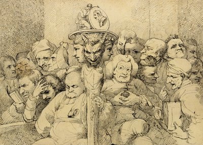 Shakespearen medaljongin ympärille kootut kirjalliset hahmot tekijältä John Hamilton Mortimer