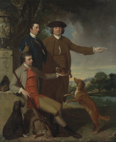 Omakuva isän ja veljen kanssa, n. 1760-62 (öljy kankaalle) tekijältä John Hamilton Mortimer