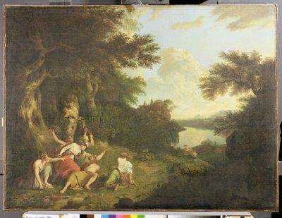 Orpheuksen kuolema, noin 1770 tekijältä John Hamilton Mortimer