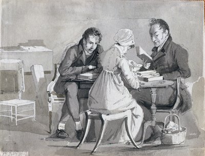 Iltalukeminen, 17. helmikuuta 1812 (kynän ja musteen pesu paperille) tekijältä John Harden