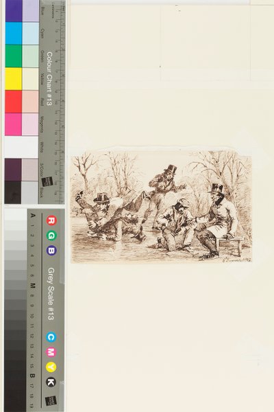 Luistelu, 6. tammikuuta 1847 (kynä ja muste paperille) tekijältä John Harden