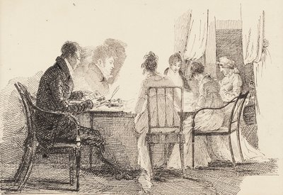 Sisustus istumahahmoilla, 1804-05 tekijältä John Harden