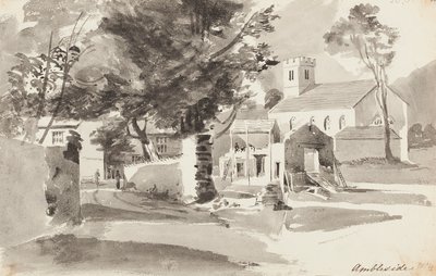 Pyhän Annan kirkko, Ambleside, 1814 (wc paperilla) tekijältä John Harden