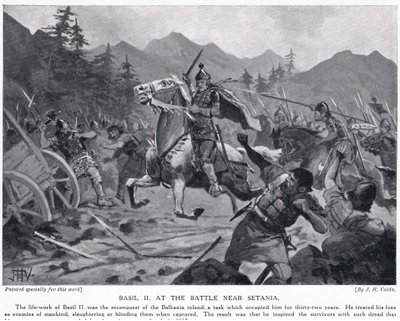 Basil II taistelussa lähellä Setaniaa 1017 jKr tekijältä John Harris Valda