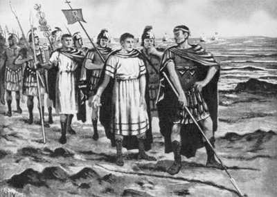 Konstantinus uuden pääkaupungin rajojen jäljittämisessä (litografia) tekijältä John Harris Valda