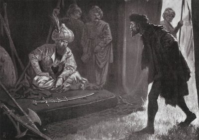 Kreikkalaisen kuvernöörin haastattelu Osmanin kanssa (litografia) tekijältä John Harris Valda
