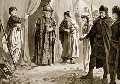 Ivan Shishman III luovuttaa sisarensa sulttaani Murad I:lle, 1366 tekijältä John Harris Valda