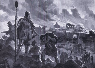 Ivan Musta sytyttää tuleen Zhabliakin 1484, Hutchinsonin kirjasta "Historia of the Nations" (Nide 4), jonka on julkaissut Hutchinson, n. 1920 (litho) tekijältä John Harris Valda