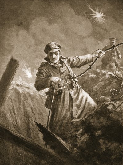 Luutnantti G.P. Burlton auttaa pelastamaan tajuttomia miehiä kaivoskuilusta tekijältä John Harris Valda