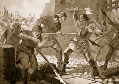 Zürichin porvaristomiehen Stussin kuolema taistelussa 1443 tekijältä John Harris Valda