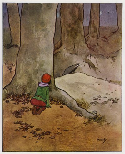 Mäyrä (väri litho) tekijältä John Hassall